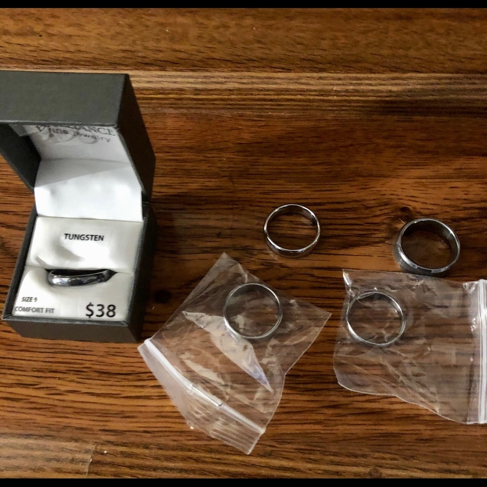 5 Tungsten Rings Size 9 and 10s